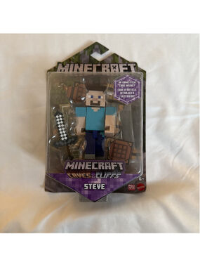 Minecraft Steve Craft-A-Block Action Figure with Sword Accessory 2 Blocks 3"